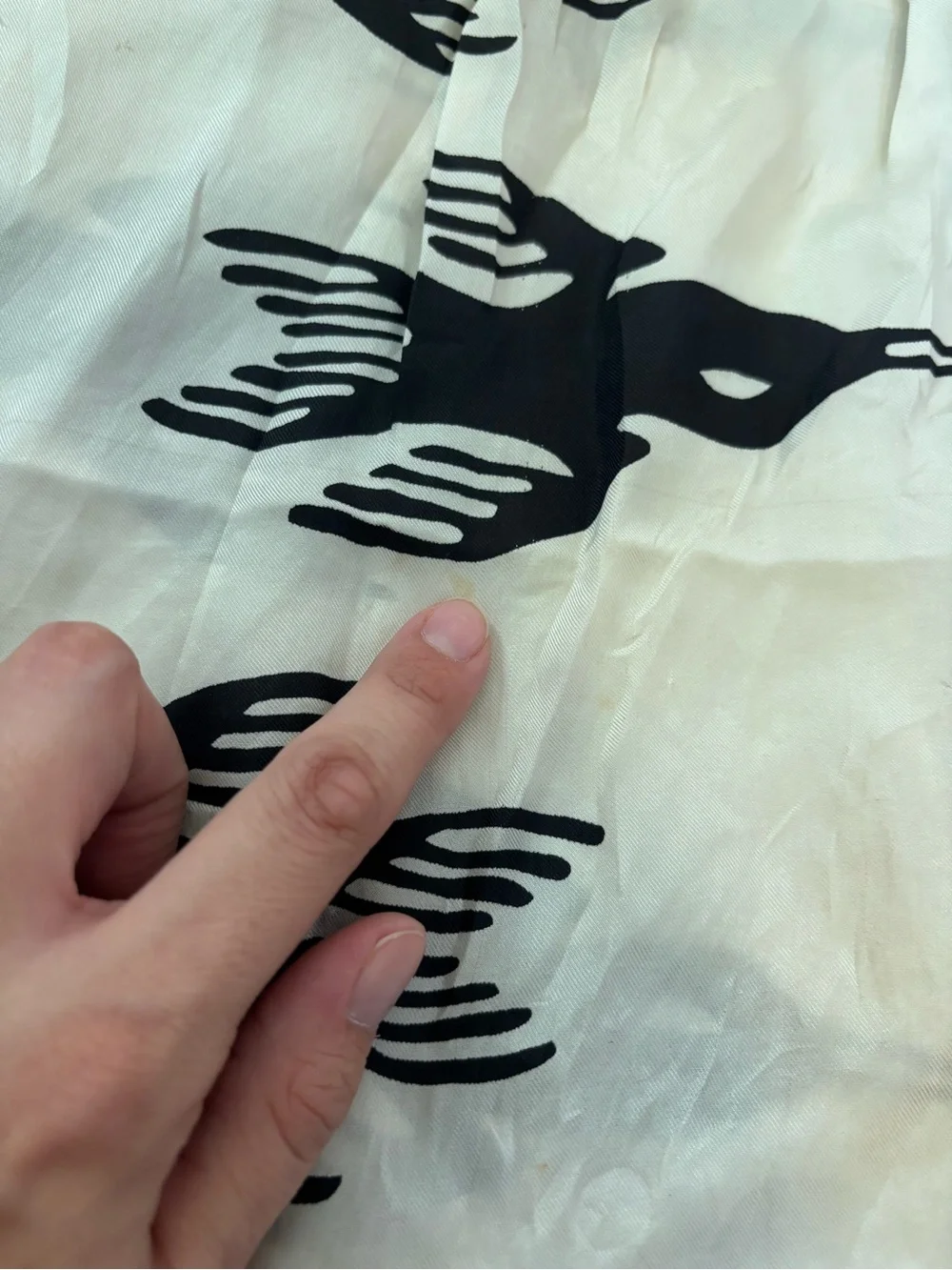 Vera Neumann Vintage Fashion Scarf with Minimalist Flying Birds Print